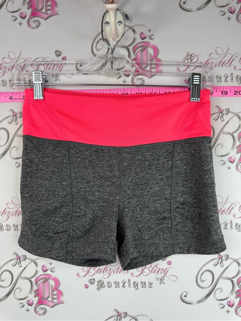 La Vie En Rose aqua shorts swim stretchy neon Pink-Top Charcoal Athletic Shorts